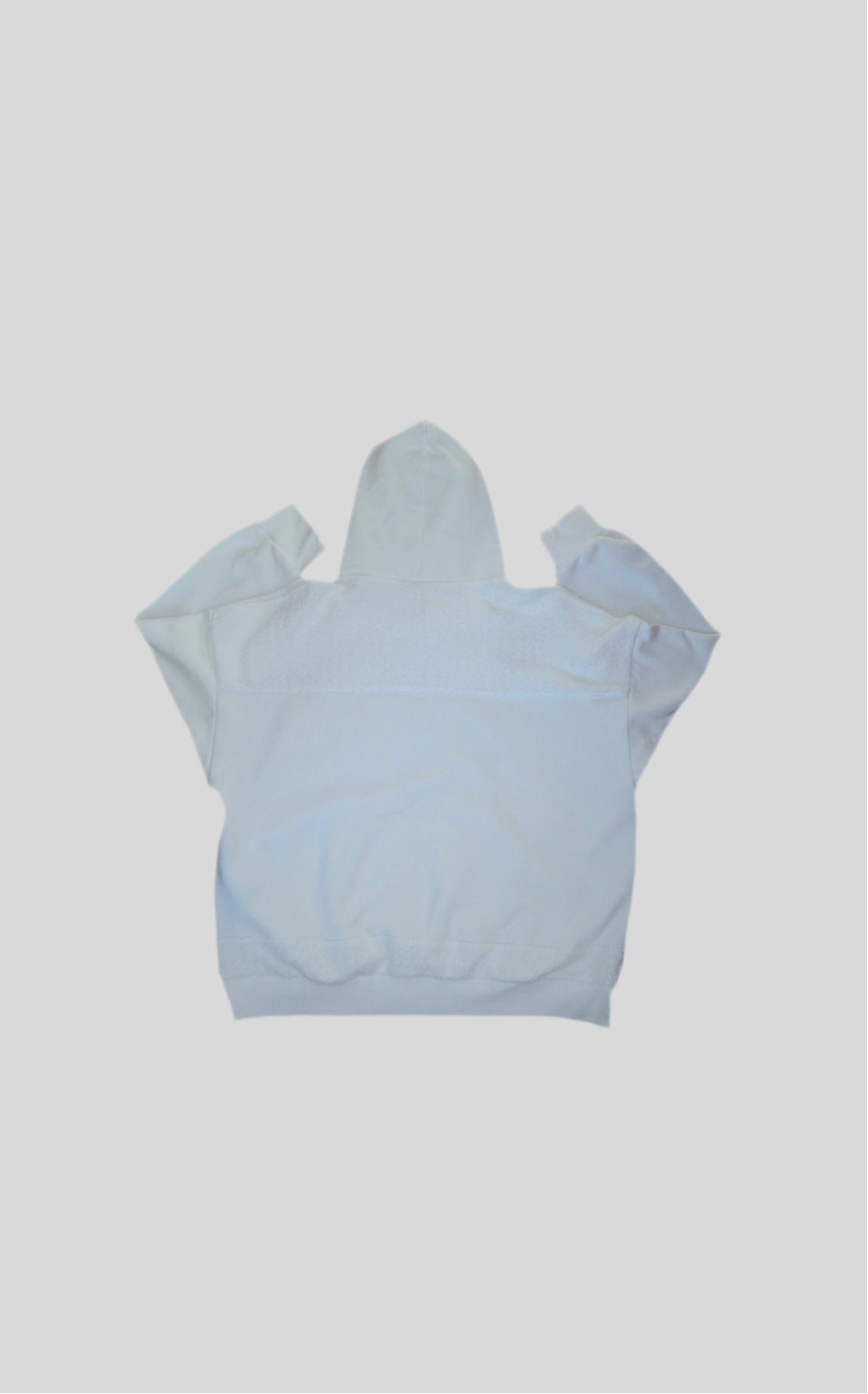 White oversize hoodie with terry cloth